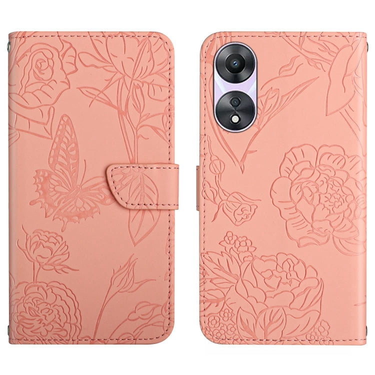 HT03 膚感蝴蝶壓花手機皮套, For OPPO A3 4G Global / 5G Global, For OPPO A3x India, For OPPO A80 EU / A3 Pro Global, For OPPO A3 Pro 5G India, For OPPO K12x 5G Global, For OPPO A60 4G, For OPPO Reno11 F 5G/F25 Pro 5G, For OPPO A18 / A38 4G, For OPPO A58 4G