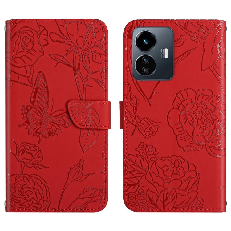 HT03 膚感蝴蝶壓花手機皮套, For vivo V27E 4G Global, For vivo Y02S Global / Y16 4G Global, For vivo Y77 5G Global / Y22S 4G Global, For vivo Y77E 5G, For vivo Y75 5G Global, For vivo Y55S 5G 2023 / Y55 5G / T1 5G, For vivo Y22 4G Global / Y35 4G Global