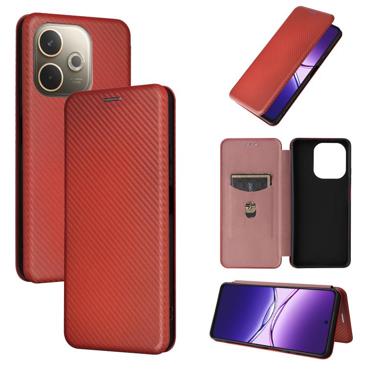 碳纖維翻蓋手機皮套, For OPPO A5 Pro 5G Global, For OPPO Reno13 5G Global, For OPPO Reno13 F 5G, For OPPO Find X8, For OPPO A3x 5G India, For OPPO Reno12 F 5G / 4G, For OPPO Reno11 PJH110, For OPPO Reno12 Pro 5G Global, For OPPO Reno12 5G Global