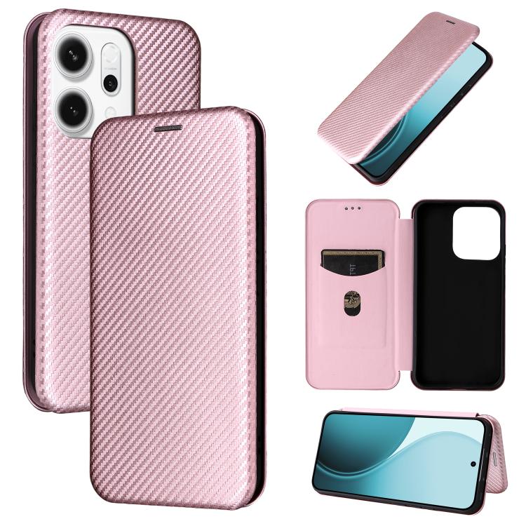 碳纖維翻蓋手機皮套, For OPPO Find X9, For OPPO A6 Pro 5G Global, For OPPO Find X9 Pro, For OPPO Reno14 Global / Reno14 F, For OPPO A5 5G / 4G Global, For OPPO Find X8s+ 5G, For OPPO Find X8s 5G, For OPPO Find X8 Ultra 5G, For OPPO F29 5G