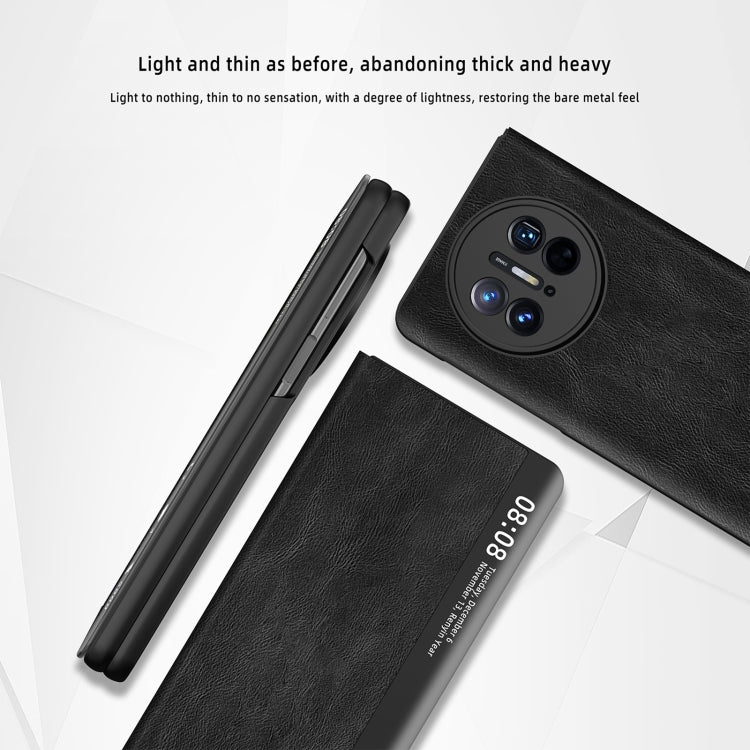 復古休眠磁吸手機皮套帶智能視窗