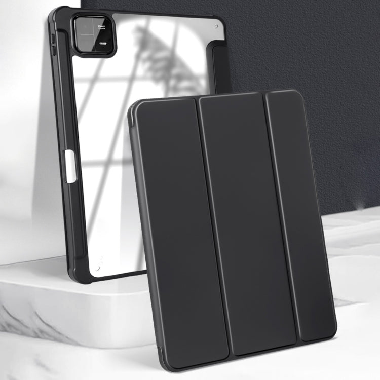 三折雅格透明亞克力PC智能休眠平板皮套帶筆槽, For Xiaomi Pad 6 / 6 Pro