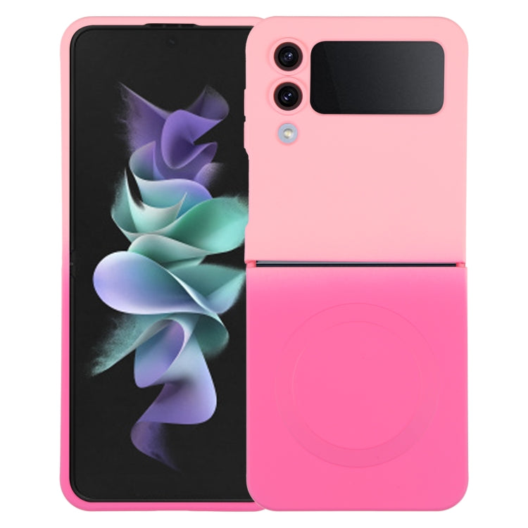 液態雙色漸變TPU磁吸Mafsafe手機殼帶鏡頭膜, For Samsung Galaxy Z Flip3 5G, For Samsung Galaxy Z Flip5, For Samsung Galaxy Z Flip4
