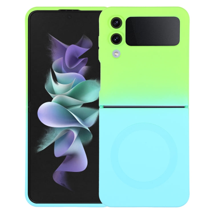 液態雙色漸變TPU磁吸Mafsafe手機殼帶鏡頭膜, For Samsung Galaxy Z Flip3 5G, For Samsung Galaxy Z Flip5, For Samsung Galaxy Z Flip4