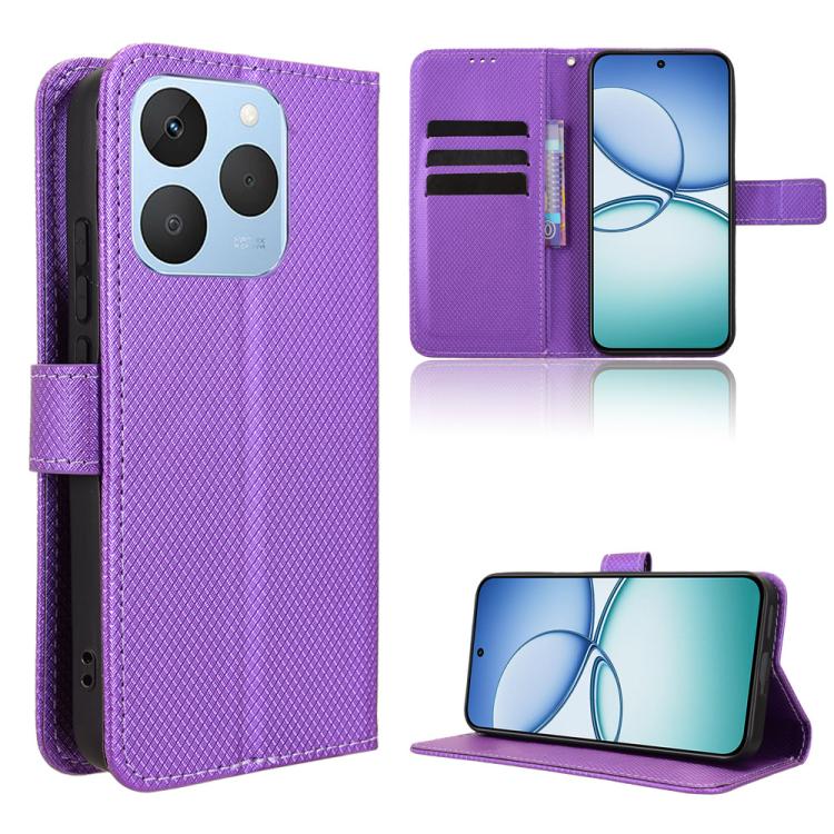 鑽石紋手機皮套, For Realme 15x 5G India / C85 5G, For Realme P4 Pro 5G, For Realme P4 5G, For Realme 15T 5G, For Realme C71 4G India / Note 70T 4G, For Realme 15 5G / 15 Pro 5G, For Realme 15 SEA, For Realme C71 4G, For Realme GT 7 5G