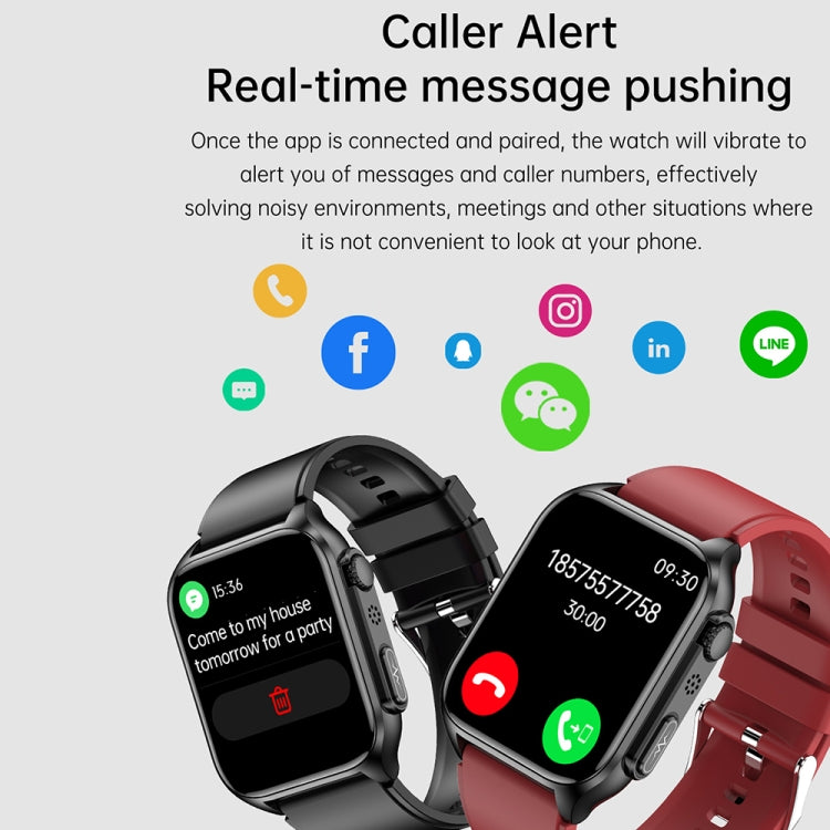 TK12 1.96英寸IP67防水硅膠錶帶智能手錶 支持心電/遠程家庭護理/藍牙通話/體溫監測