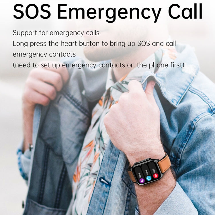 TK12 1.96英寸IP67防水硅膠錶帶智能手錶 支持心電/遠程家庭護理/藍牙通話/體溫監測