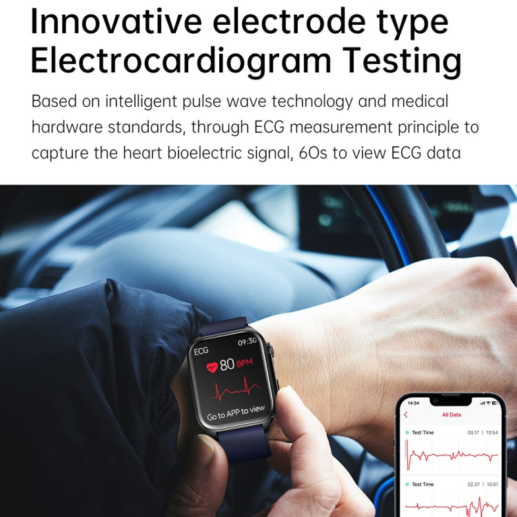 TK12 1.96英寸IP67防水皮錶帶智能手錶 支持心電/遠程家庭護理/藍牙通話/體溫監測