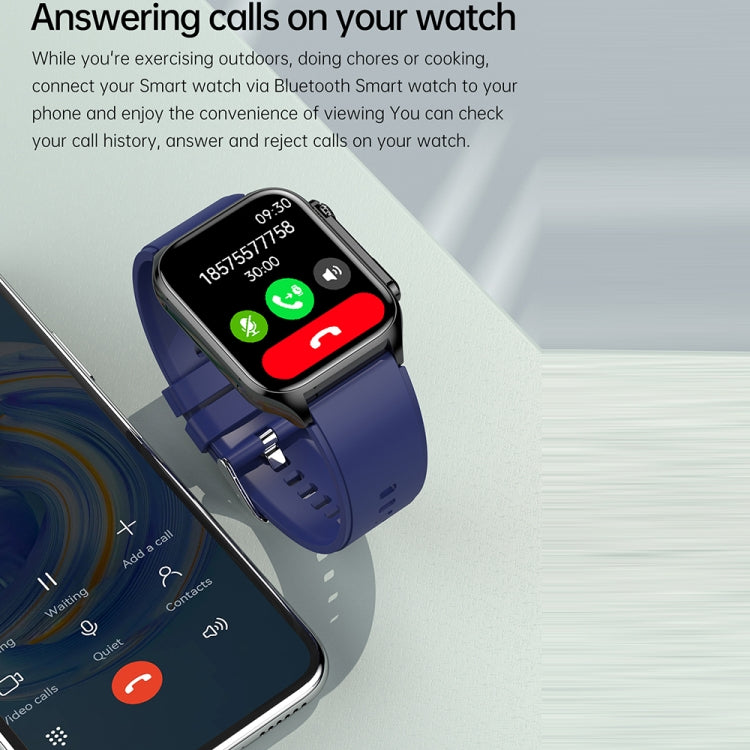 TK12 1.96英寸IP67防水皮錶帶智能手錶 支持心電/遠程家庭護理/藍牙通話/體溫監測