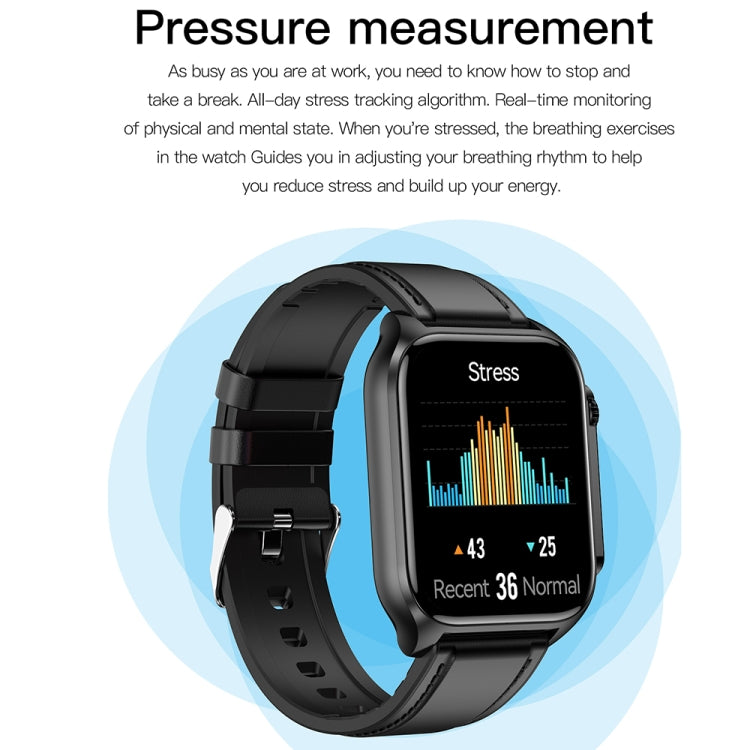 TK12 1.96英寸IP67防水皮錶帶智能手錶 支持心電/遠程家庭護理/藍牙通話/體溫監測