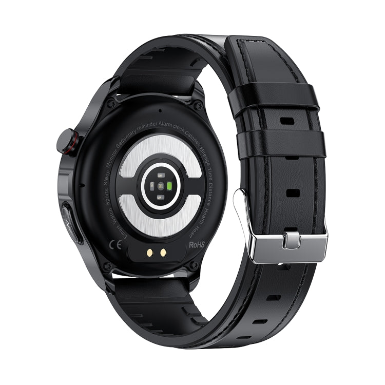 TK22 1.39英寸IP67防水皮錶帶智能手錶 支持心電/無創血糖, Leather Band (Black), Leather Band (Brown)