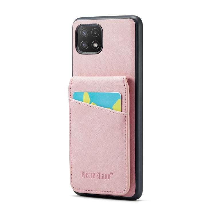 Fierre Shann 瘋馬紋插卡支架后蓋PU手機殼, For Samsung Galaxy A22 5G, For Samsung Galaxy A51 5G, For Samsung Galaxy A71 5G, For Samsung Galaxy A53 5G, For Samsung Galaxy A73 5G, For Samsung Galaxy A33 5G, For Samsung Galaxy A52 4G / 5G, For Samsung Galaxy A72 4G / 5G