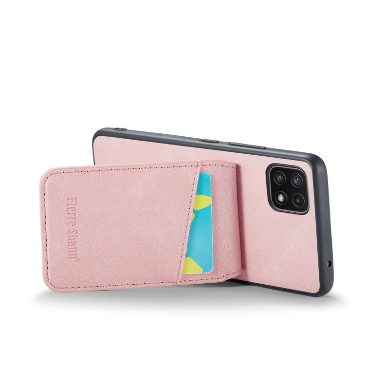 Fierre Shann 瘋馬紋插卡支架后蓋PU手機殼, For Samsung Galaxy A22 5G, For Samsung Galaxy A51 5G, For Samsung Galaxy A71 5G, For Samsung Galaxy A53 5G, For Samsung Galaxy A73 5G, For Samsung Galaxy A33 5G, For Samsung Galaxy A52 4G / 5G, For Samsung Galaxy A72 4G / 5G