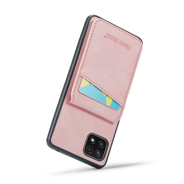 Fierre Shann 瘋馬紋插卡支架后蓋PU手機殼, For Samsung Galaxy A22 5G, For Samsung Galaxy A51 5G, For Samsung Galaxy A71 5G, For Samsung Galaxy A53 5G, For Samsung Galaxy A73 5G, For Samsung Galaxy A33 5G, For Samsung Galaxy A52 4G / 5G, For Samsung Galaxy A72 4G / 5G