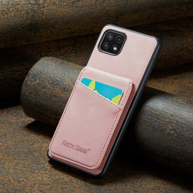 Fierre Shann 瘋馬紋插卡支架后蓋PU手機殼, For Samsung Galaxy A22 5G, For Samsung Galaxy A51 5G, For Samsung Galaxy A71 5G, For Samsung Galaxy A53 5G, For Samsung Galaxy A73 5G, For Samsung Galaxy A33 5G, For Samsung Galaxy A52 4G / 5G, For Samsung Galaxy A72 4G / 5G