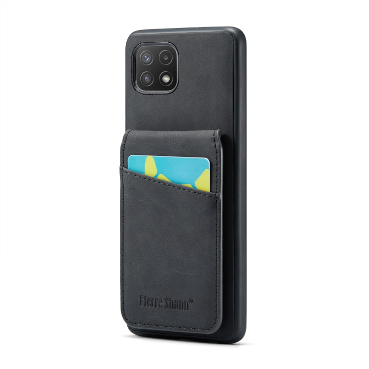 Fierre Shann 瘋馬紋插卡支架后蓋PU手機殼, For Samsung Galaxy A22 5G, For Samsung Galaxy A51 5G, For Samsung Galaxy A71 5G, For Samsung Galaxy A53 5G, For Samsung Galaxy A73 5G, For Samsung Galaxy A33 5G, For Samsung Galaxy A52 4G / 5G, For Samsung Galaxy A72 4G / 5G