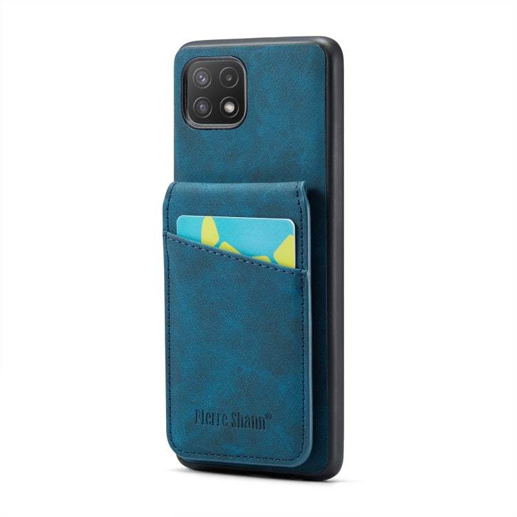 Fierre Shann 瘋馬紋插卡支架后蓋PU手機殼, For Samsung Galaxy A22 5G, For Samsung Galaxy A51 5G, For Samsung Galaxy A71 5G, For Samsung Galaxy A53 5G, For Samsung Galaxy A73 5G, For Samsung Galaxy A33 5G, For Samsung Galaxy A52 4G / 5G, For Samsung Galaxy A72 4G / 5G