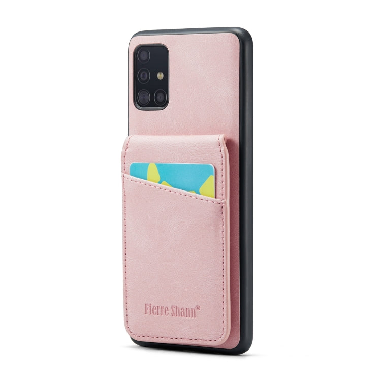 Fierre Shann 瘋馬紋插卡支架后蓋PU手機殼, For Samsung Galaxy A22 5G, For Samsung Galaxy A51 5G, For Samsung Galaxy A71 5G, For Samsung Galaxy A53 5G, For Samsung Galaxy A73 5G, For Samsung Galaxy A33 5G, For Samsung Galaxy A52 4G / 5G, For Samsung Galaxy A72 4G / 5G