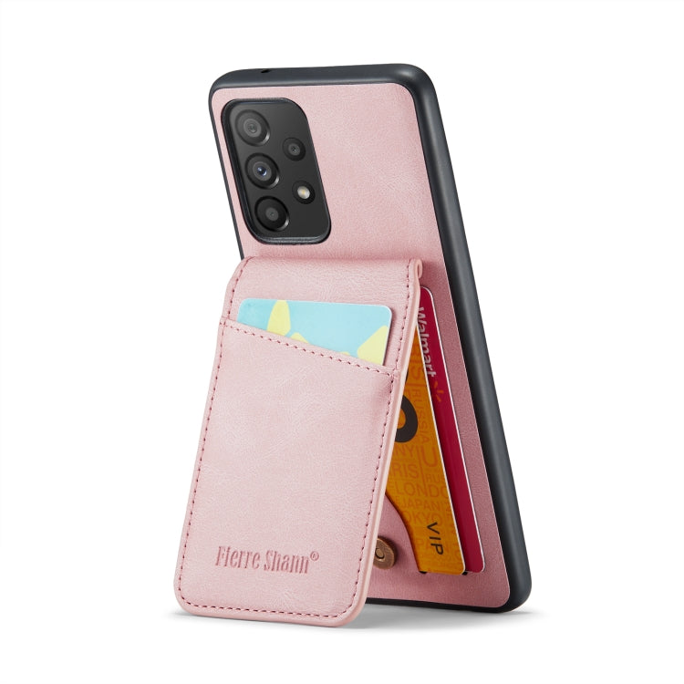 Fierre Shann 瘋馬紋插卡支架后蓋PU手機殼, For Samsung Galaxy A23 4G / 5G, For Samsung Galaxy A54 5G, For Samsung Galaxy A34 5G