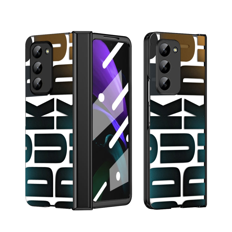 潮牌系列殼膜一體電鍍摺疊手機殼帶鉸鏈, For Samsung Galaxy Z Fold4 5G, For Samsung Galaxy Z Fold5, For Samsung Galaxy Z Fold2 5G