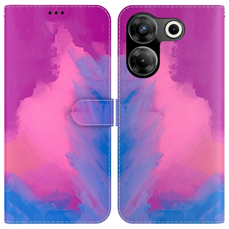 水彩圖案左右開手機皮套