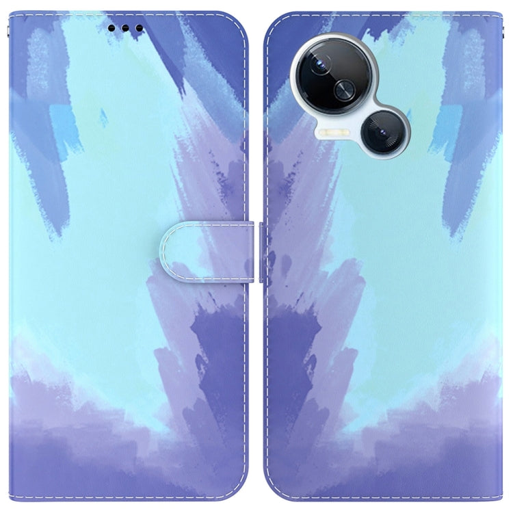 水彩圖案左右開手機皮套