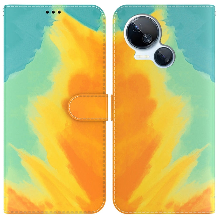 水彩圖案左右開手機皮套