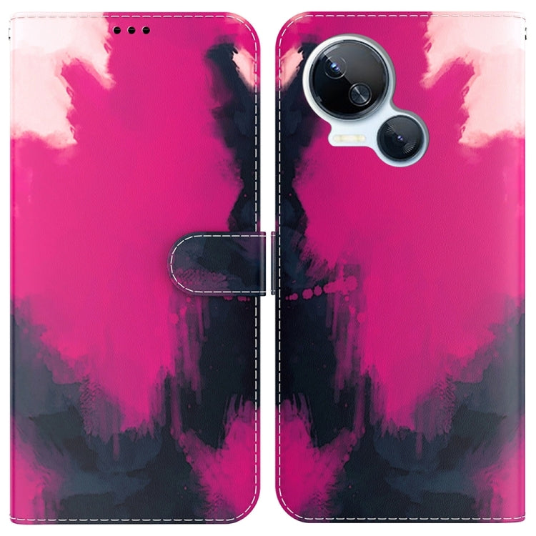 水彩圖案左右開手機皮套