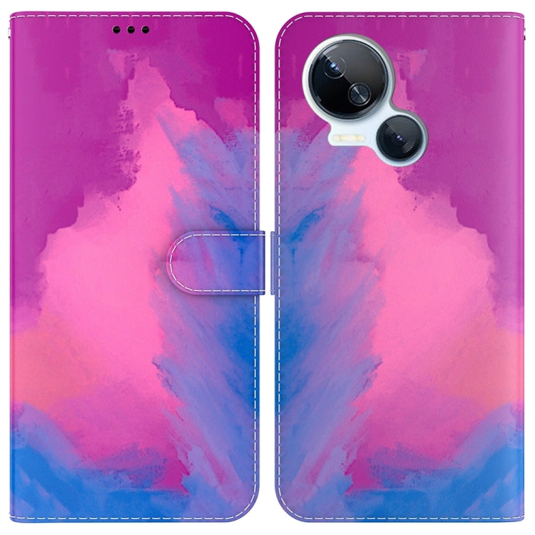 水彩圖案左右開手機皮套