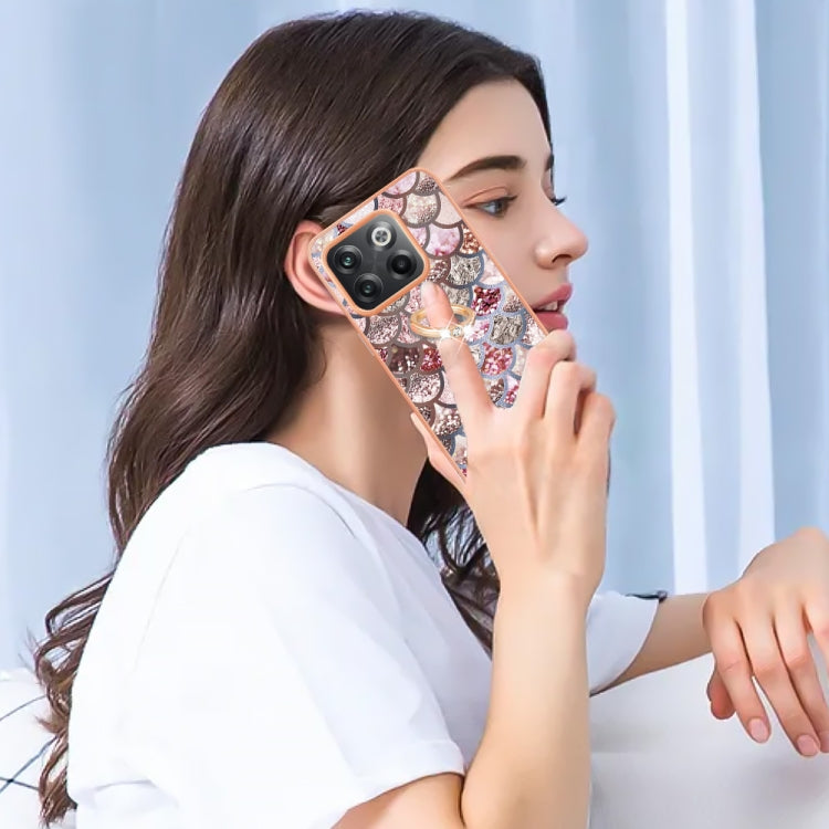 邊框A款IMD圖案TPU手機殼帶指環