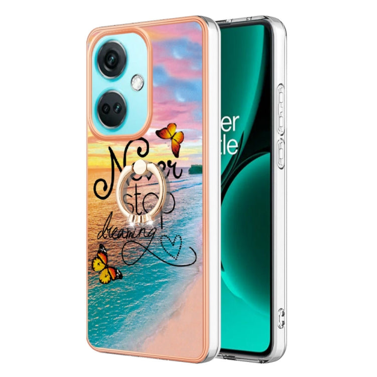 邊框A款IMD圖案TPU手機殼帶指環