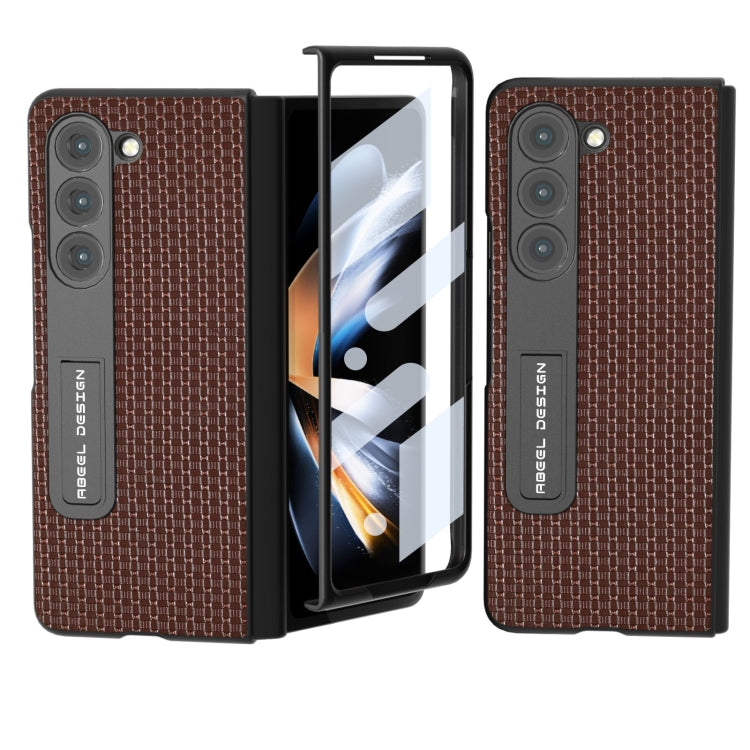 ABEEL 殼膜一體真皮奢華系列手機殼帶支架, For Samsung Galaxy Z Fold3 5G, For Xiaomi Mix Fold 2, For Samsung Galaxy Z Fold5, For Samsung Galaxy Z Fold4 5G