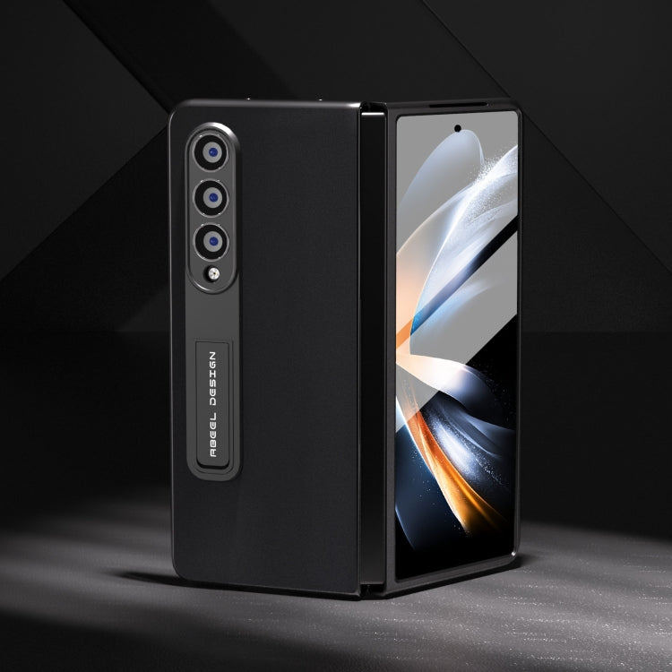 ABEEL 殼膜一體真皮絲柔黑邊手機殼帶支架, For Samsung Galaxy Z Fold3 5G, For Xiaomi Mix Fold 2, For Samsung Galaxy Z Fold5, For Samsung Galaxy Z Fold4 5G