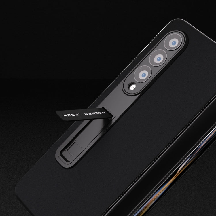 ABEEL 殼膜一體真皮絲柔黑邊手機殼帶支架, For Samsung Galaxy Z Fold3 5G, For Xiaomi Mix Fold 2, For Samsung Galaxy Z Fold5, For Samsung Galaxy Z Fold4 5G