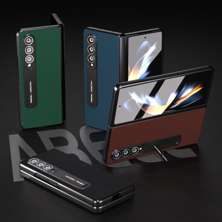 ABEEL 殼膜一體真皮絲柔黑邊手機殼帶支架, For Samsung Galaxy Z Fold3 5G, For Xiaomi Mix Fold 2, For Samsung Galaxy Z Fold5, For Samsung Galaxy Z Fold4 5G