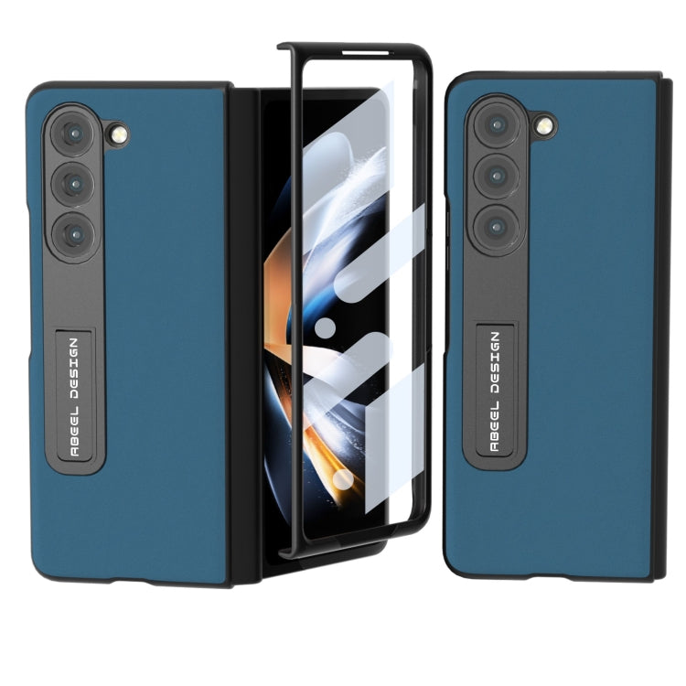 ABEEL 殼膜一體真皮絲柔黑邊手機殼帶支架, For Samsung Galaxy Z Fold3 5G, For Xiaomi Mix Fold 2, For Samsung Galaxy Z Fold5, For Samsung Galaxy Z Fold4 5G
