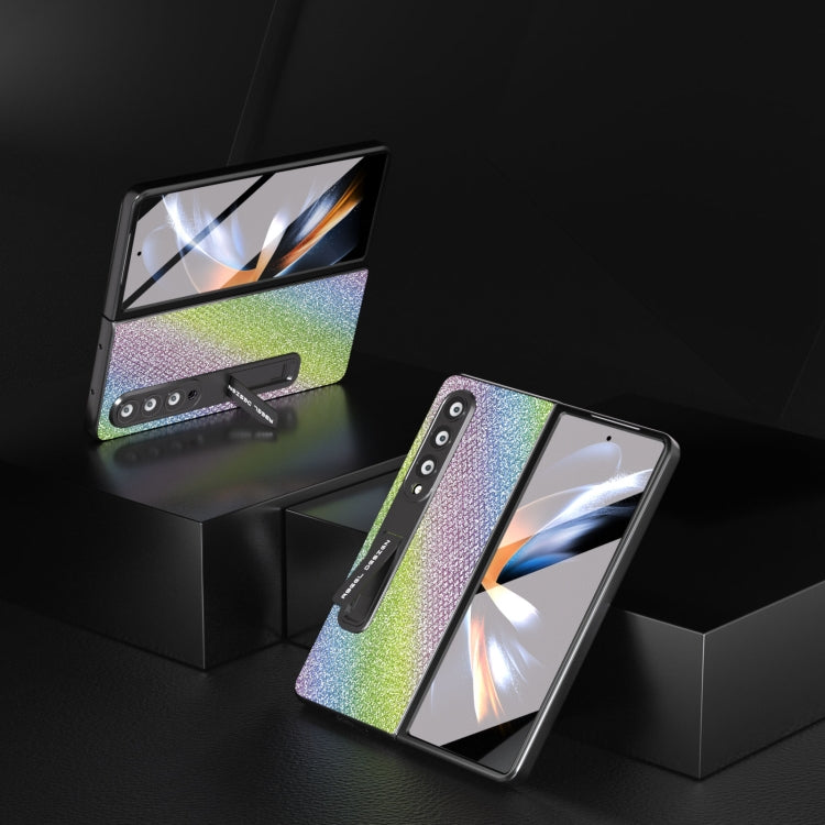 ABEEL 殼膜一體鑽石系列黑邊手機殼帶支架, For Samsung Galaxy Z Fold3 5G, For Xiaomi Mix Fold 2, For Samsung Galaxy Z Fold5, For Samsung Galaxy Z Fold4 5G