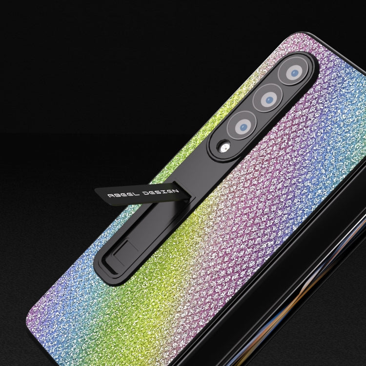ABEEL 殼膜一體鑽石系列黑邊手機殼帶支架, For Samsung Galaxy Z Fold3 5G, For Xiaomi Mix Fold 2, For Samsung Galaxy Z Fold5, For Samsung Galaxy Z Fold4 5G
