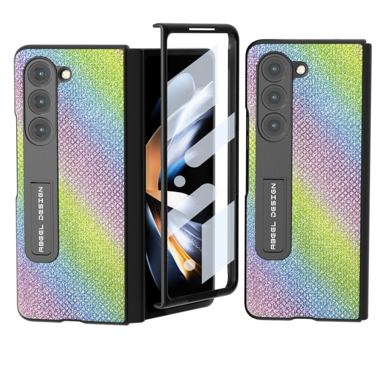 ABEEL 殼膜一體鑽石系列黑邊手機殼帶支架, For Samsung Galaxy Z Fold3 5G, For Xiaomi Mix Fold 2, For Samsung Galaxy Z Fold5, For Samsung Galaxy Z Fold4 5G