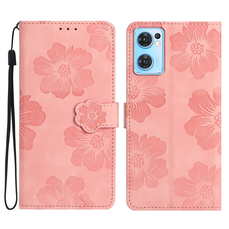花朵壓花圖案手機皮套, For OPPO A58, For OPPO A17, For OPPO Reno8 Lite 5G / Reno7 Z, For OPPO A57 2022 / A77 5G, For OPPO Reno8 Pro 5G, For OPPO Reno8 5G, For OPPO Find X5 Pro, For OPPO Find X5, For OPPO Find X5 Lite / Reno7 5G