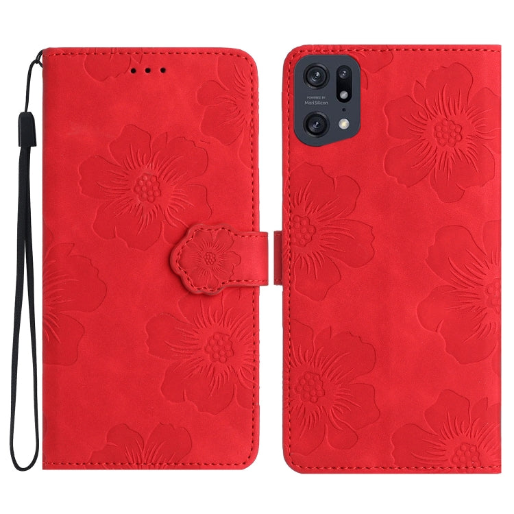 花朵壓花圖案手機皮套, For OPPO A58, For OPPO A17, For OPPO Reno8 Lite 5G / Reno7 Z, For OPPO A57 2022 / A77 5G, For OPPO Reno8 Pro 5G, For OPPO Reno8 5G, For OPPO Find X5 Pro, For OPPO Find X5, For OPPO Find X5 Lite / Reno7 5G