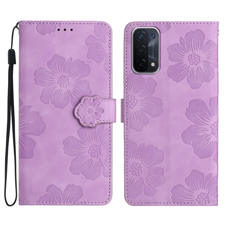 花朵壓花圖案手機皮套, For OPPO A36 / A76 / A96, For OPPO A94 5G, For OPPO A74 / A54 / A93 5G, For OPPO A52 / A72 / A92, For OPPO A79 5G