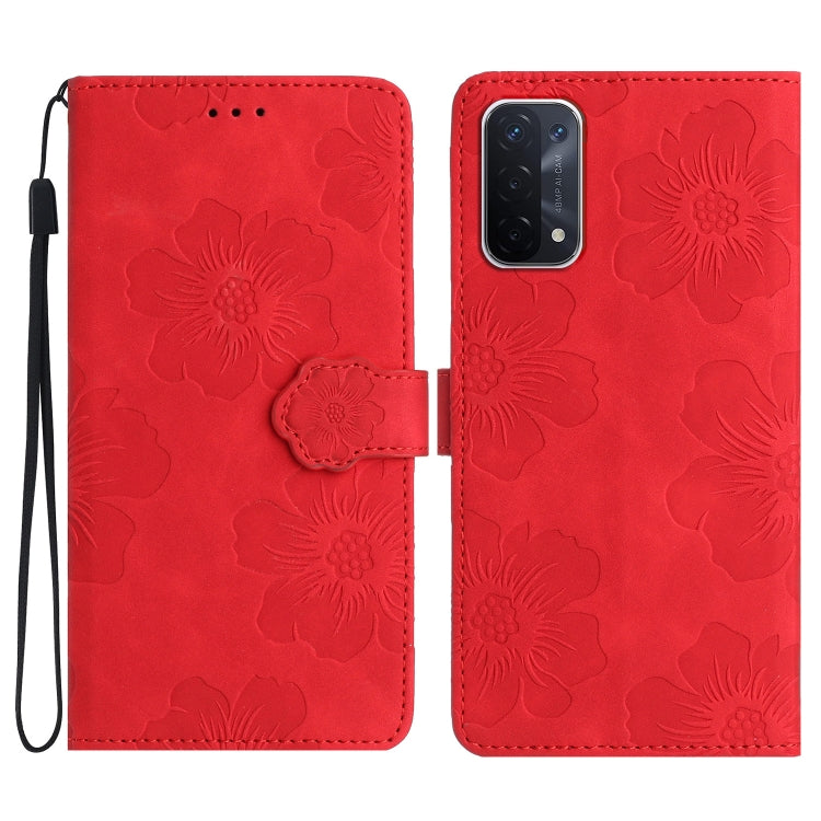花朵壓花圖案手機皮套, For OPPO A36 / A76 / A96, For OPPO A94 5G, For OPPO A74 / A54 / A93 5G, For OPPO A52 / A72 / A92, For OPPO A79 5G