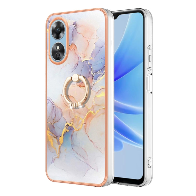 邊框A款IMD圖案TPU手機殼帶指環, For OPPO A98, For OPPO A17, For OPPO A57 4G/A77 5G Taiwan/K10 5G Global, For OPPO A79 5G Global