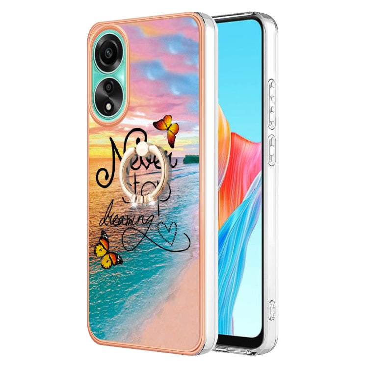 邊框A款IMD圖案TPU手機殼帶指環, For OPPO Reno11 5G Global, For OPPO Reno11 Pro 5G Global, For OPPO A58 4G, For OPPO Reno10 5G Global, For OPPO Reno10 Pro 5G Global, For OPPO A78 4G, For OPPO Reno8 T 4G, For OPPO A78 / A58