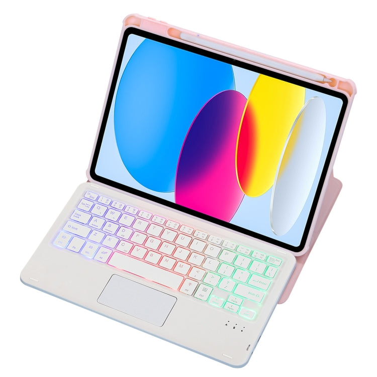 F10B-AS 360度旋轉亞克力透明藍牙鍵盤皮套帶觸控/背光, F10B-AS