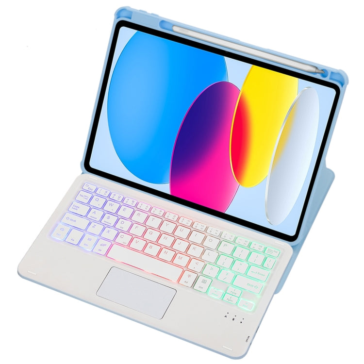 F10B-AS 360度旋轉亞克力透明藍牙鍵盤皮套帶觸控/背光, F10B-AS