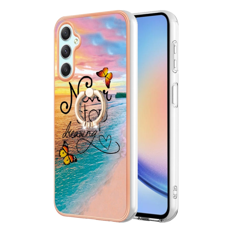邊框A款IMD圖案TPU手機殼帶指環, For Samsung Galaxy A55 5G, For Samsung Galaxy A35 5G, For Samsung Galaxy A15 5G, For Samsung Galaxy A05, For Samsung Galaxy A05s, For Samsung Galaxy A25 5G, For Samsung Galaxy S23 FE 5G, For Samsung Galaxy A24 4G