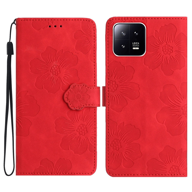 花朵壓花圖案手機皮套, For Xiaomi 11T / 11T Pro, For Xiaomi Redmi 13C 4G, For Xiaomi 12 Lite, For Xiaomi 13T, For Xiaomi 12 Pro, For Xiaomi 12T  / 12T Pro, For Xiaomi 13, For Xiaomi 13 Pro, For Xiaomi Mi 11 Lite
