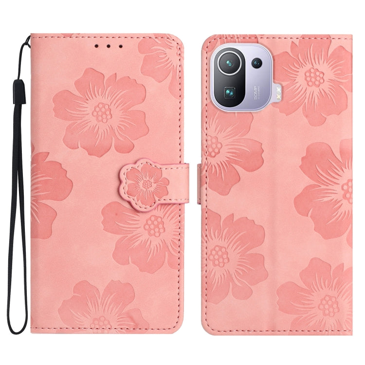 花朵壓花圖案手機皮套, For Xiaomi Mi 11 Pro, For Xiaomi Mi 11 Ultra, For Xiaomi Redmi 9, For Xiaomi Redmi 9A, For Xiaomi Redmi 9C, For Xiaomi Redmi 10, For Xiaomi Redmi 10 2022, For Xiaomi Redmi 10C, For Xiaomi Redmi A1
